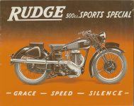1937 RUDGE SAFE SILENT SPEED Sales Catalog RUDGE 500c.c. “SPORT SPECIAL” GRACE SPEED SILENCE page 11