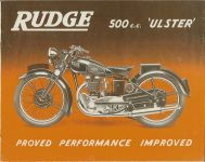 1937 RUDGE SAFE SILENT SPEED Sales Catalog RUDGE 500c.c. ‘ULSTER’ PROVED PERFORMANCE IMPROVED page 7