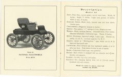 1903 NATIONAL ELECTRIC VEHICLES ADVANCE CATALOG National Motor Vehicle Company Indianapolis Indiana pages 2 & 3