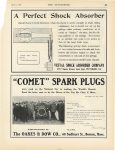 1906 4 12 “Comet” SPARK PLUGS used in the car that broke the World Record NATIONAL Motor Vehicle Company Indianapolis Indiana MOTOR AGE April 12, 1906 9″×12″ lower ad page 59