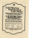1917 2 15 SCHEBLER Cold Weather Cold Gasoline Cold Motor Wheeler-Schebler Carburetor Co., Inc. Indianapolis, Indiana MOTOR AGE February 15, 1917 9″×11″ page 54