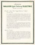 1920 ca. Announcing WALKER “Light Delivery” ELECTRIC (MODEL 12 CHASSIS) 8″×11″ Inside left