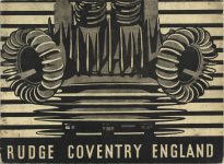 1934 RUDGE COVENTRY ENGLAND ORIGINAL BROCHURE RUDGE COVENTRY ENGLAND 9″×7″ page FRONT COVER