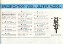 1935 RUDGE BROCHURE SPECIFICATION 500c.c. ULSTER MODEL 10″×6″ Reproduction page 19