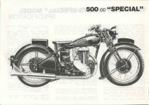 1938 RUDGE MOTOR CYCLES SAFE SILENT SPEED BROCHURE PICTURE 500c.c. “SPECIAL” 9″x6″ page 6 Reproduction