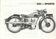 1938 RUDGE MOTOR CYCLES SAFE SILENT SPEED BROCHURE PICTURE 250c.c. “SPORT” 9″x6″ page 8 Reproduction