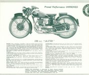 1939 RUDGE Quality Motor Cycles PROVED – PERFORMANCE – IMPROVED 500c.c. “ULSTER” Original 9″x8″ page 2a