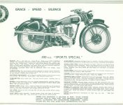 1939 RUDGE Quality Motor Cycles GRACE – SPEED – SILENCE 500c.c. “SPORTS SPECIAL” Original 9″x8″ page 2b