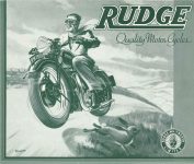 1939 RUDGE Quality Motor Cycles Original 9″x8″ page FRONT COVER