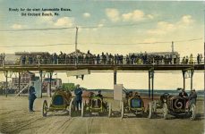 1911 Racing Old Orchard Beach ME Ready to start postcard Front