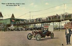 1911 Winner of 100 mile Race, Ready to start, Old Orchard Beach, Me. (NATIONAL Car No. 6 John Rutherford) postcard front