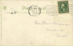 1914 4 18 postmark Indy 500 postcard Back