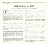 1915 DAVIS MOTOR CARS Brochure DAVIS Sixes for 1915 combining all the benefits of Sixes with none of their disadvantages pages 12 & 13