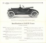 1915 DAVIS MOTOR CARS Brochure Model B-38 Davis Two-passenger Roadster, $1,235 – Completely equipped Specifications of DAVIS fours for Models A-38 and B-38 pages 6 & 7