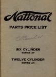 1917 National PARTS PRICE LIST AF AK AACA Library Front cover