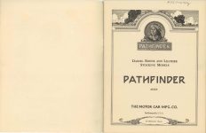 1915 ca. PATHFINDER SIXES THE MOTOR CAR MFG. CO. Indianapolis, Indiana 6.75″x8.5″ Inside front cover & page 1