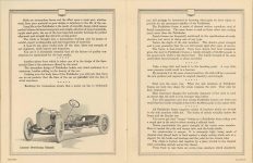 1915 ca. PATHFINDER SIXES Lowest Overslung Chassis THE MOTOR CAR MFG. CO. Indianapolis, Indiana 6.75″x8.5″ pages 12 & 13