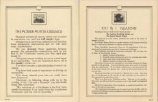 1915 ca. PATHFINDER SIXES THE MODERN MOTOR CARRIAGE 100 & 1 REASONS THE MOTOR CAR MFG. CO. Indianapolis, Indiana 6.75″x8.5″ pages 4 & 5