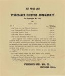 1902 7 1 STUDEBAKER NET PRICE LIST of STUDEBAKER ELECTRIC AUTOMOBILES For Catalogue No. 209 July 1, 1902 6″x7″