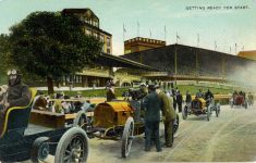 1908 8 3 postmark European racing postcard front