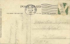1915 10 28 postmark Indy 500 Home Stretch postcard Back