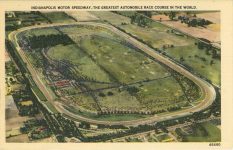 1947 ca Indy 500 track linen postcard 46490 Front