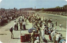 1950 ca. Indy 500 Pits postcard Front