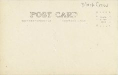 1910 Elgin Auto Races Black Crow Stinson in the ditch RPPC back 1