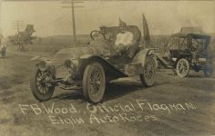 1910 Elgin Auto Races FB Wood Official Flagman RPPC front