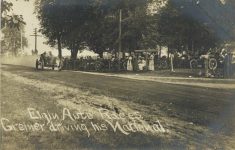 1910 Elgin Auto Races Greiner driving his National RPPC front