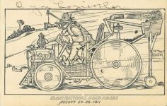 1911 ELGIN NATIONAL ROAD RACES AUGUST 25 26 1911 comic postcard front