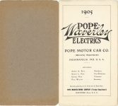 1905 POPE Waverley ELECTRICS Inside front cover & page 1