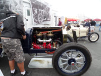 1912 Packard 30 Engine intake side and Jim HMSA Monterey Historics Mazda Raceway Laguna Seca, CAL August 2014