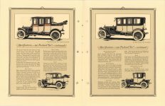 1912 Packard MOTOR CARS The 1912 Packard “Six” Imperial Landaulet, Landaulet, Brougham and Coupe pictured. Specifications – 1912 – Packard “Six” Continued. 8″×11″ pages 20 & 21