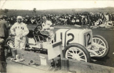 1911 Elgin Road Races LOZIER 3 Ralph Mulford at the pit RPPC front