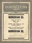 1911 8 30 NATIONAL MONOGRAM OIL Ellgin THE HORSELESS AGE Vol 28 No 9 9×12 Front cover