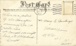 1912 BILL ENDICOTT (Schacht) WINNER 100 MILE RACE OLD ORCHARD ME postcard back