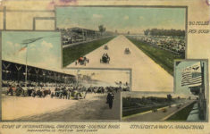 1911 Indy 500 START OF INTERNATIONAL SWEEPSTAKES 500 MILE RACE 90 MILES PER HOUR postcard front