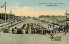 1912 Just before the Start Motor Speedway Indianapolis Ind postcard front 1