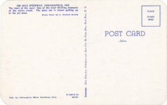 1950 ca. Indy 500 500 MILE SPEEDWAY INDIANAPOLIS IND 48167 postcard back