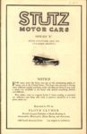 1913 STuTZ MOTOR CARS SERIES “E” Reprint 1951 by FLOYD CLYMER AACA Library page 1