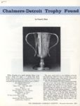 1908 Chalmers-Detroit “40” Chalmers-Detroit Trophy Found by Claud L. Neal THE HORSELESS CARRIAGE GAZETTE Nov-Dec 1963 AACA Library page 8