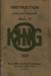 1915 KING INSTRUCTION for CARE AND OPERATION of MODEL “D” AACA Library Front cover