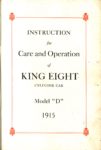 1915 KING INSTRUCTION for CARE AND OPERATION of MODEL “D” AACA Library page 3
