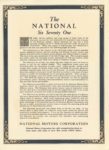 1923 The National SIX SEVENTY ONE 8″×11″ Inside front cover