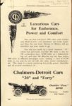 1910 CHALMERS-DETROIT Luxurious Cars for Endurance Power and Comfort March 1910 Cosmopolitan ad 6.5″×9.75″ AACA Library