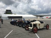 Ragtime Racers unloading 5 of 7 BMF cars 3 pm storm looming 2 2018 6 13 SVRA IMS Ragtime Racers
