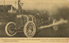 1911 10 11 NATIONAL Harvey Herrick in the Victorious National, Winner of the Santa Monica Road Race, Oct. 14, 1911 and Phoenix Road Race, Nov. 6, 1911 Using the Automobile Telephone postcard front