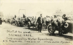 1913 5 30 Indy 500 Start of the great 500 MILE RACE. Indianapolis Motor Speedway. # 13 May 30, 1913 Time 6:41:45 27 cars started. 11 Finished. RPPC front