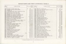 1913 CASE FORTY Model O AUTOMOBILE REPAIR PRICE LIST 8.5″x5.5″ page 45